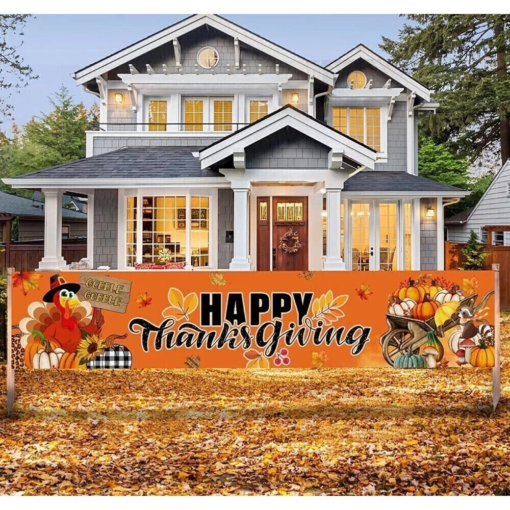 New Happy Thanksgiving Fabric Sign, Background, Decor